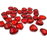 Red Amber Heart Shape Puffed Stones